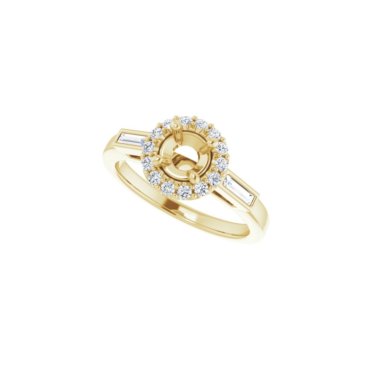 Round Halo-Style Engagement Ring Semi-Mount - gallery - Series 122884