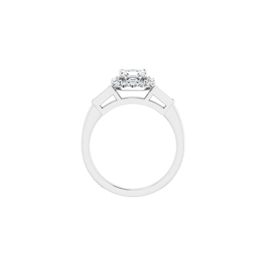 Asscher Halo-Style Engagement Ring Semi-Mount - gallery - Series 122884