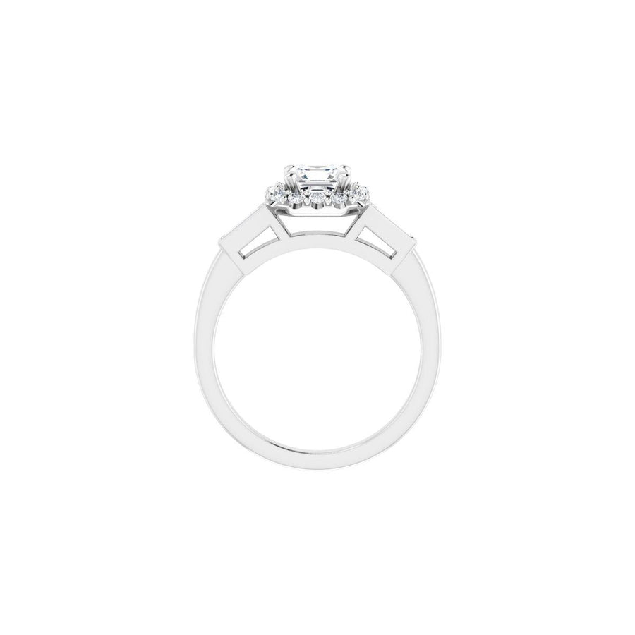 Asscher Halo-Style Engagement Ring Semi-Mount - gallery - Series 122884