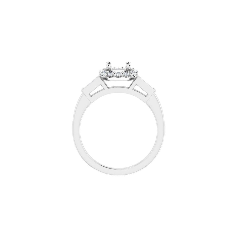 Asscher Halo-Style Engagement Ring Semi-Mount - gallery - Series 122884