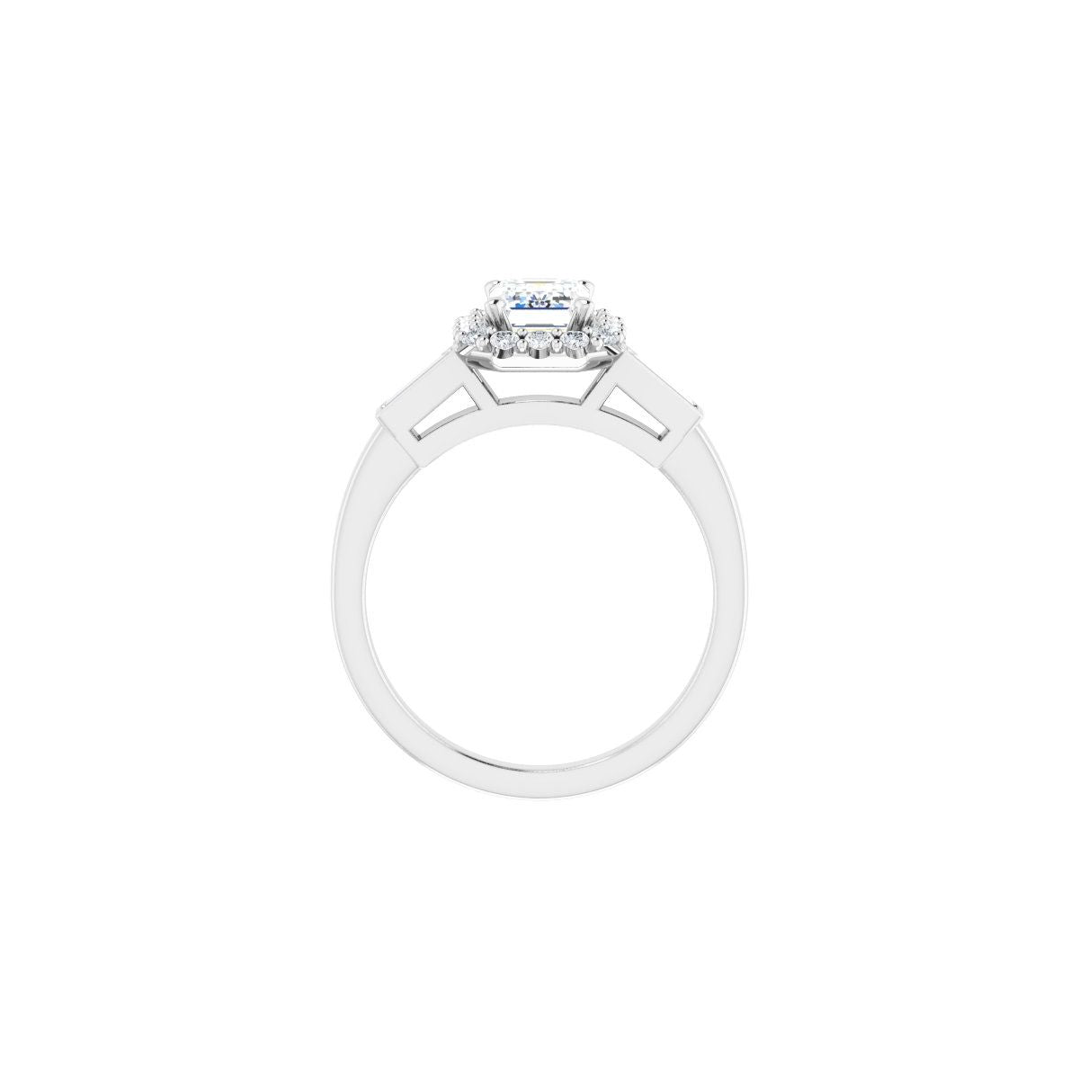 Emerald Halo-Style Engagement Ring Semi-Mount - gallery - Series 122884