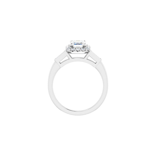 Emerald Halo-Style Engagement Ring Semi-Mount - gallery - Series 122884