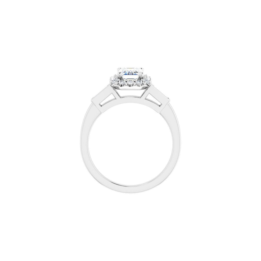 Emerald Halo-Style Engagement Ring Semi-Mount - gallery - Series 122884