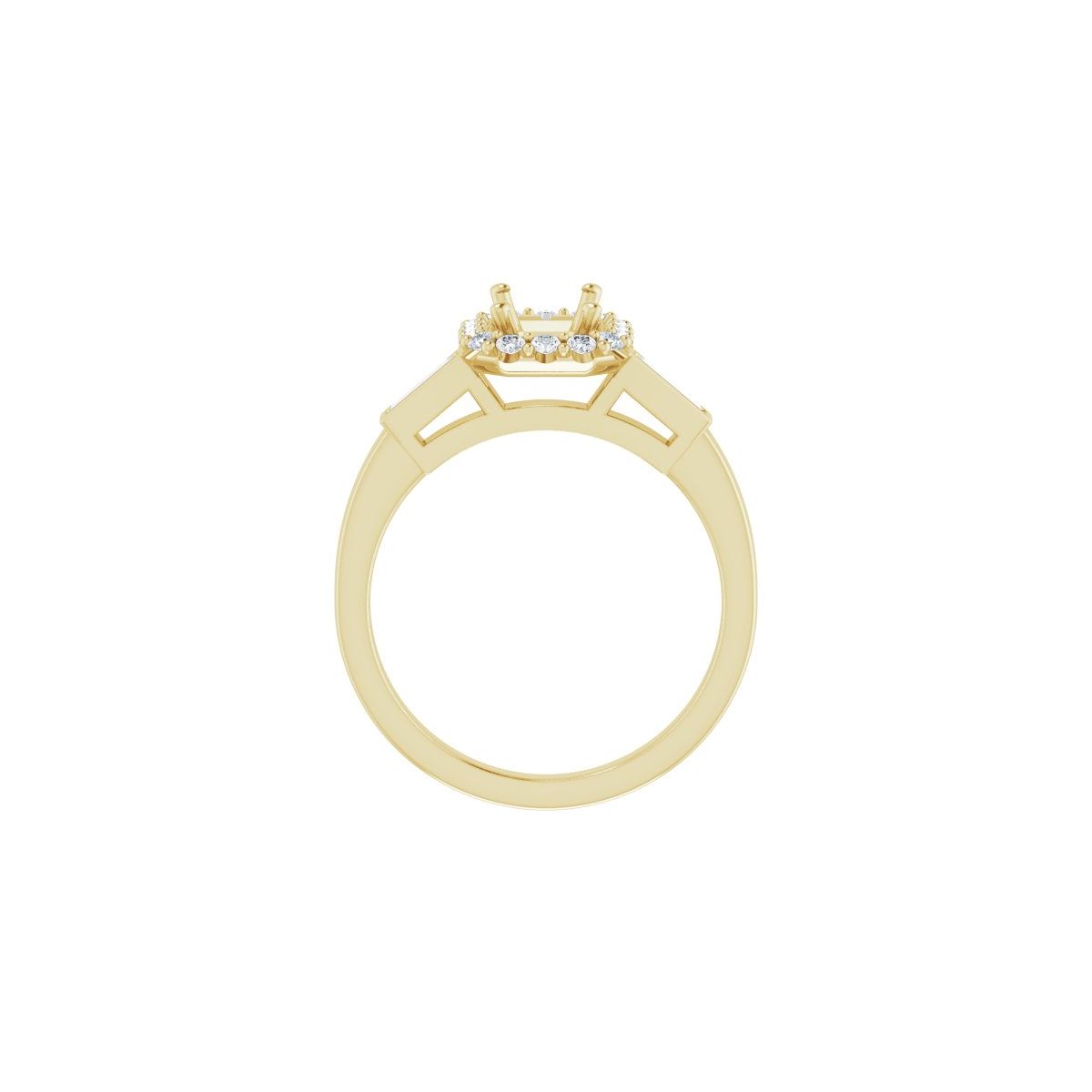 Emerald Halo-Style Engagement Ring Semi-Mount - gallery - Series 122884