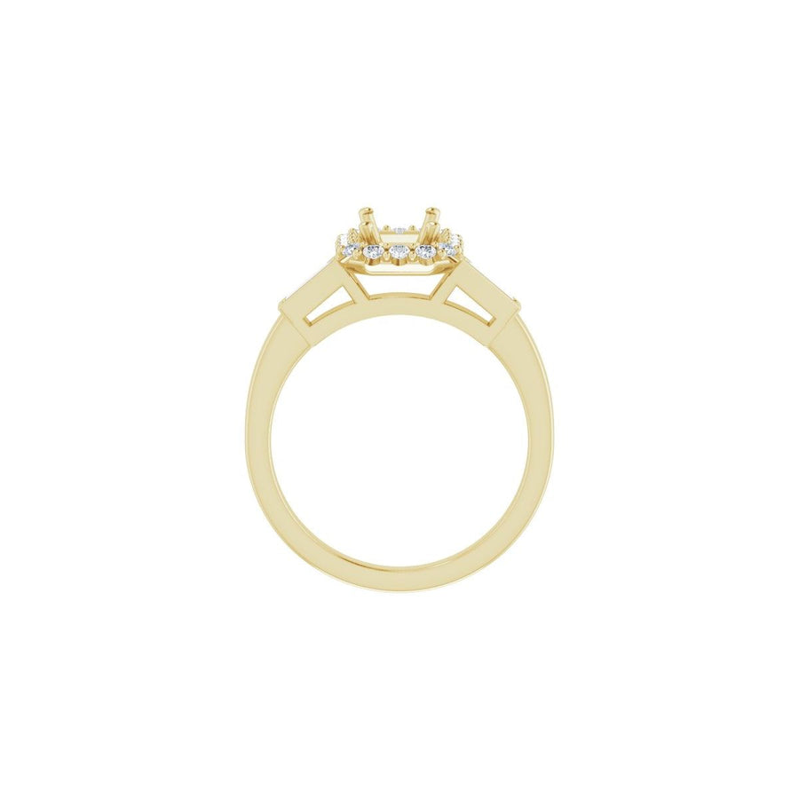 Emerald Halo-Style Engagement Ring Semi-Mount - gallery - Series 122884