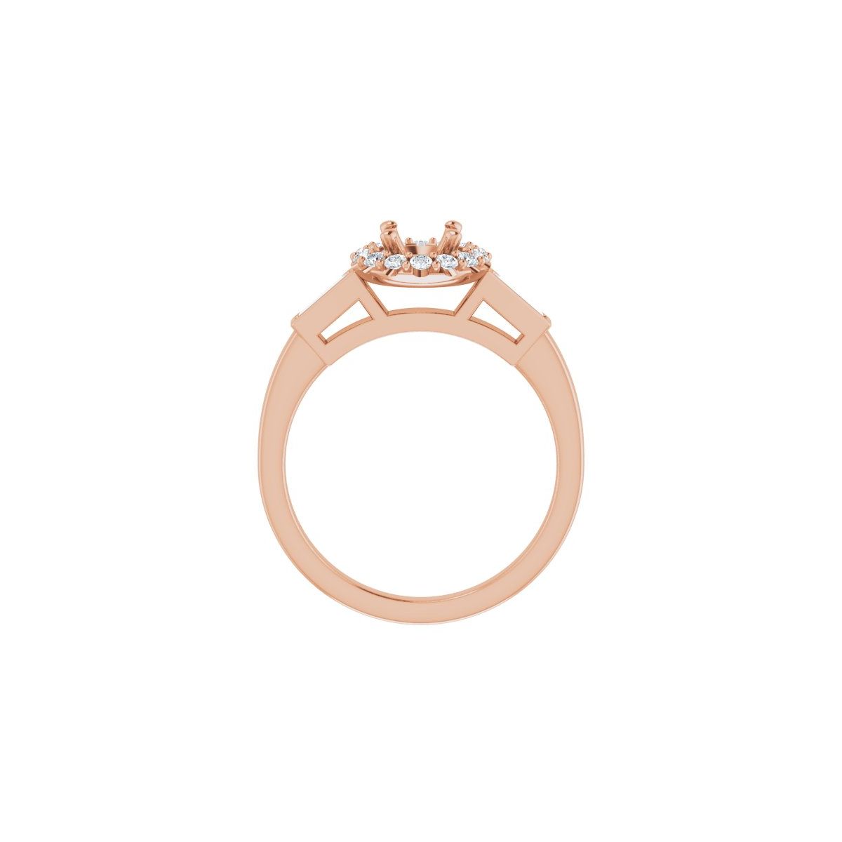 Round Halo-Style Engagement Ring Semi-Mount - gallery - Series 122884