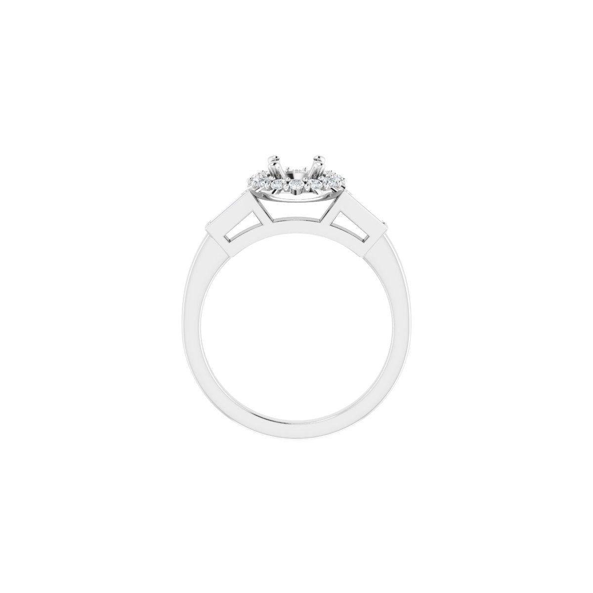 Round Halo-Style Engagement Ring Semi-Mount - gallery - Series 122884