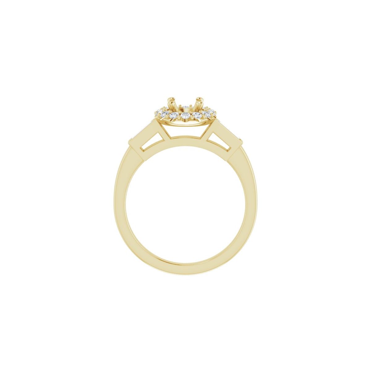 Round Halo-Style Engagement Ring Semi-Mount - gallery - Series 122884