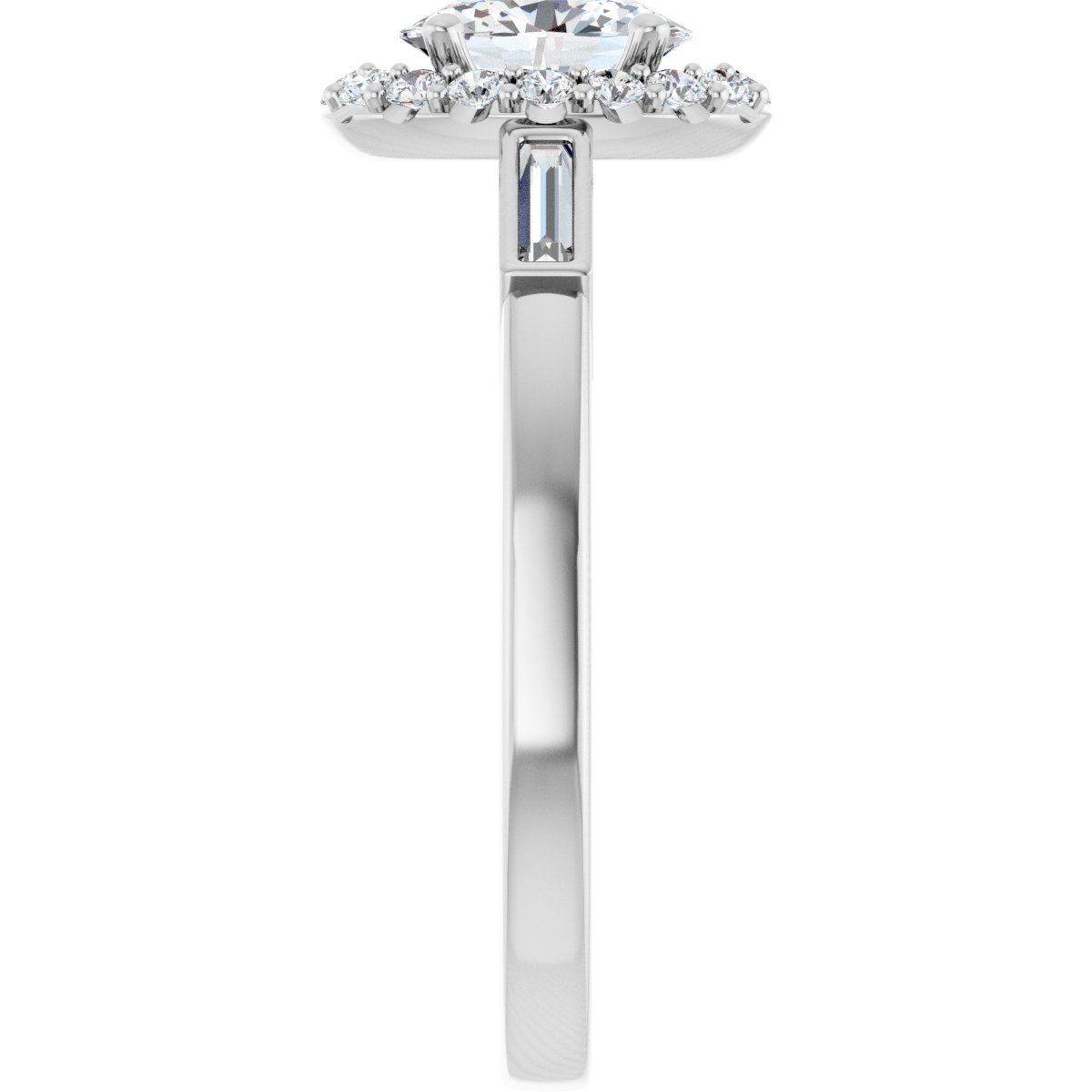 Oval Halo-Style Engagement Ring Semi-Mount - gallery - Series 122884