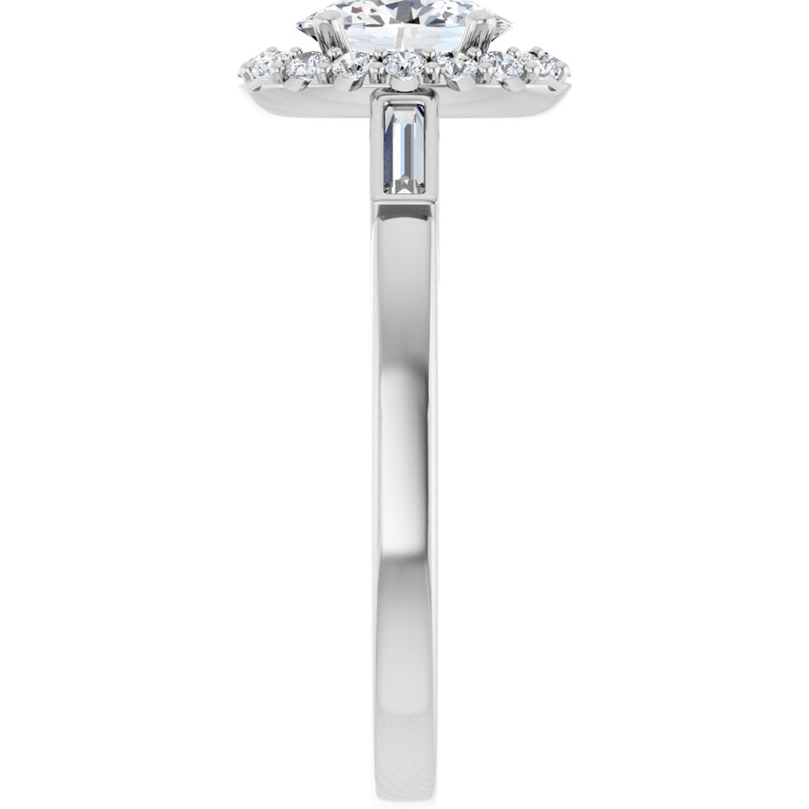 Oval Halo-Style Engagement Ring Semi-Mount - gallery - Series 122884