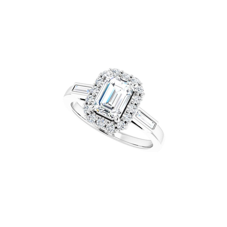 Emerald Halo-Style Engagement Ring Semi-Mount - gallery - Series 122884