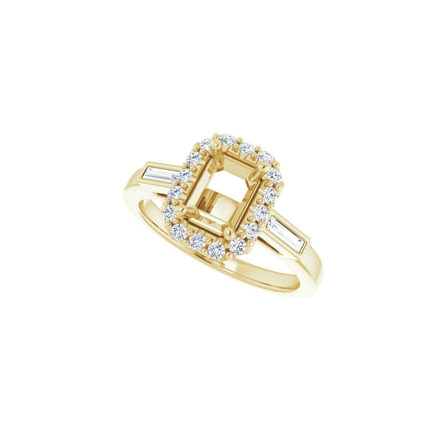 Emerald Halo-Style Engagement Ring Semi-Mount - gallery - Series 122884
