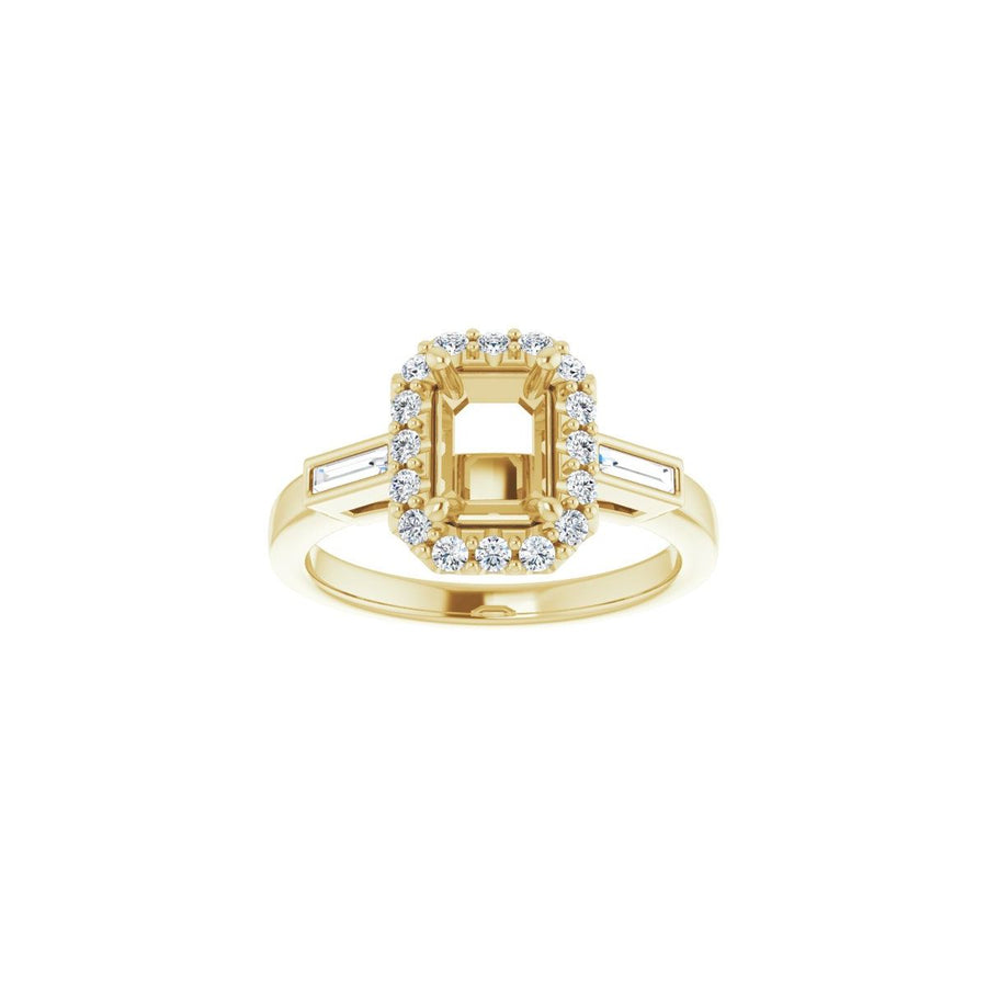 Emerald Halo-Style Engagement Ring Semi-Mount - gallery - Series 122884