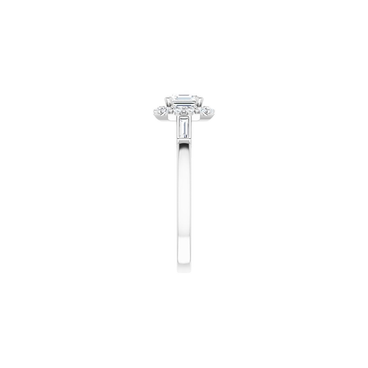 Asscher Halo-Style Engagement Ring Semi-Mount - gallery - Series 122884
