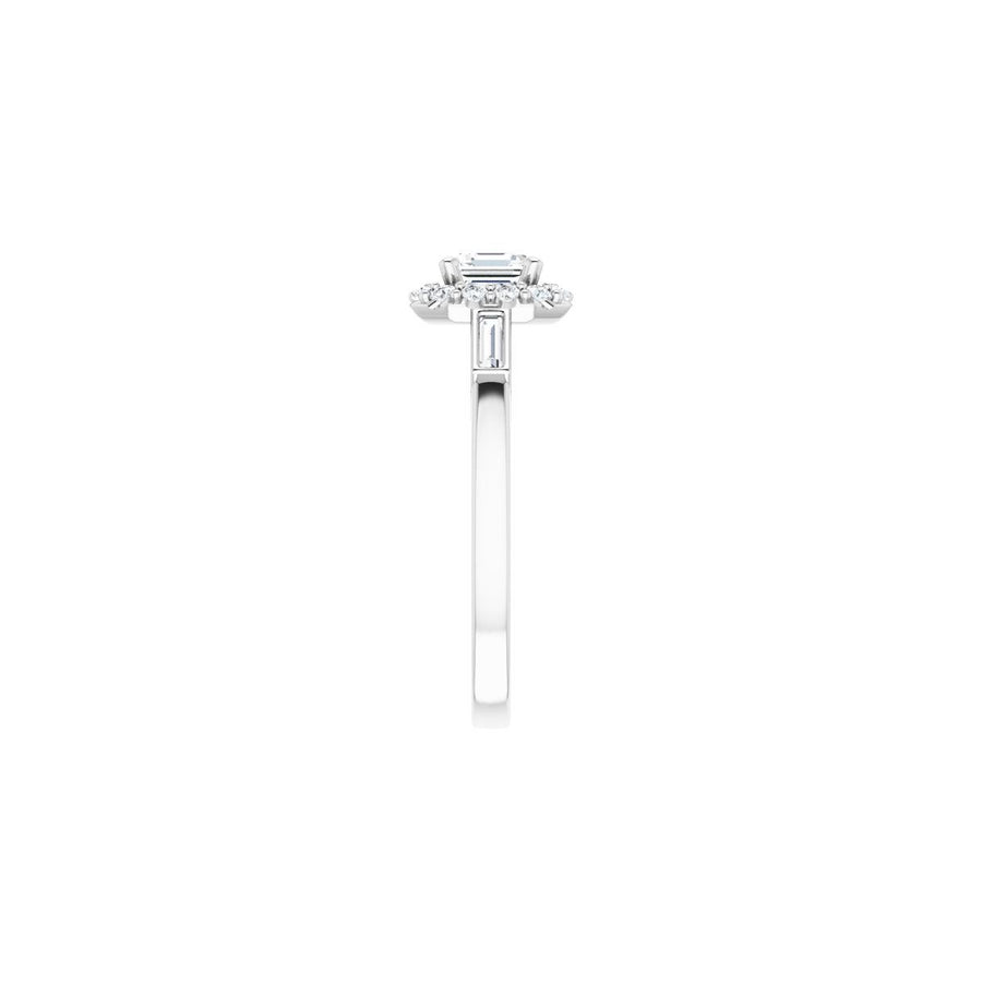 Asscher Halo-Style Engagement Ring Semi-Mount - gallery - Series 122884