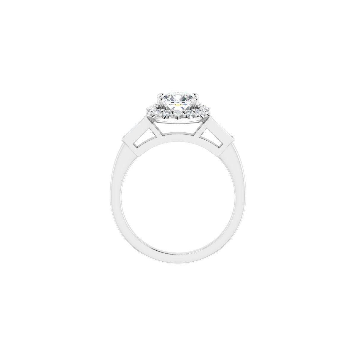 Cushion Halo-Style Engagement Ring Semi-Mount - gallery - Series 122884