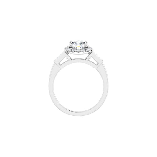 Cushion Halo-Style Engagement Ring Semi-Mount - gallery - Series 122884