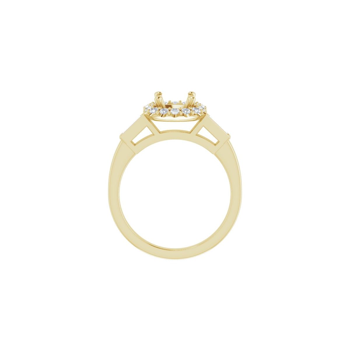 Cushion Halo-Style Engagement Ring Semi-Mount - gallery - Series 122884