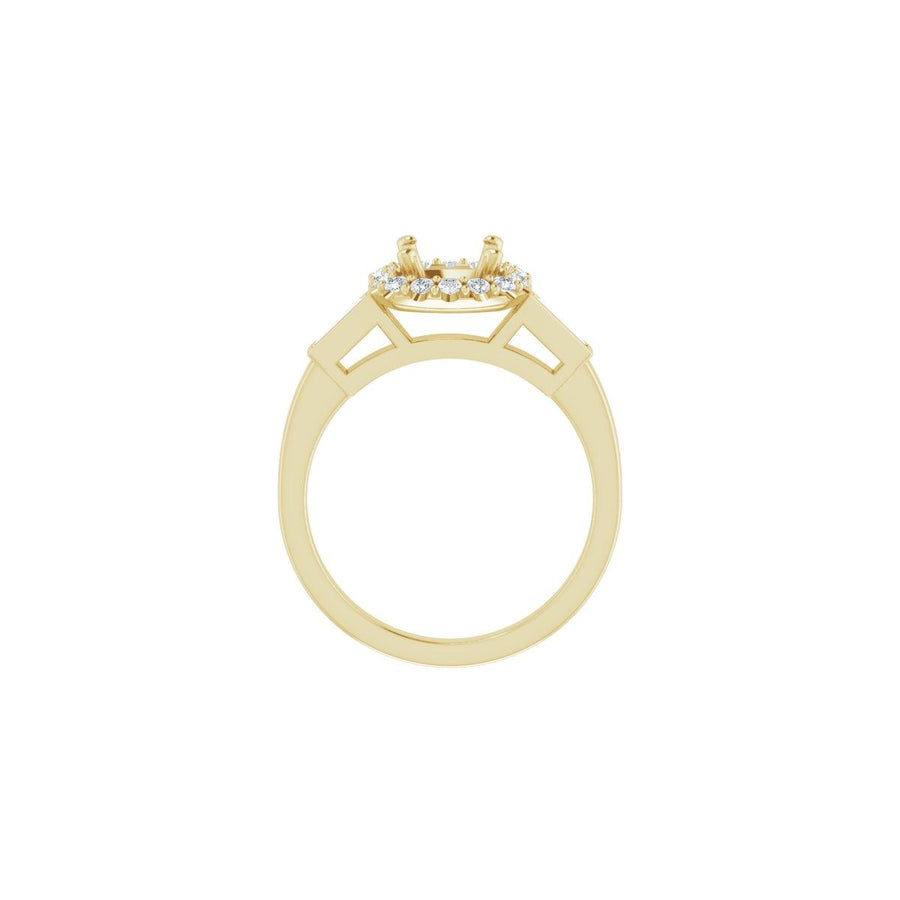 Cushion Halo-Style Engagement Ring Semi-Mount - gallery - Series 122884