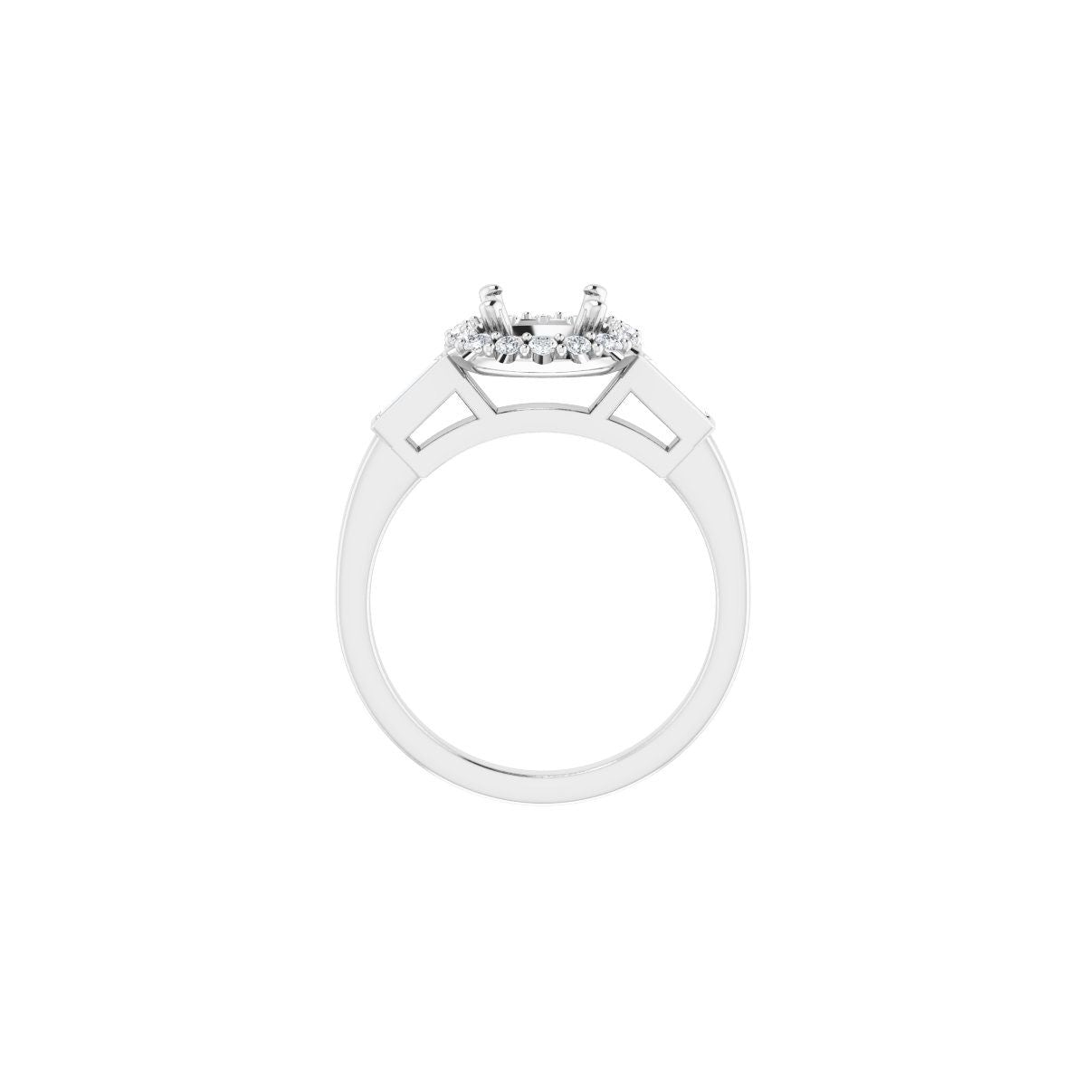 Cushion Halo-Style Engagement Ring Semi-Mount - gallery - Series 122884