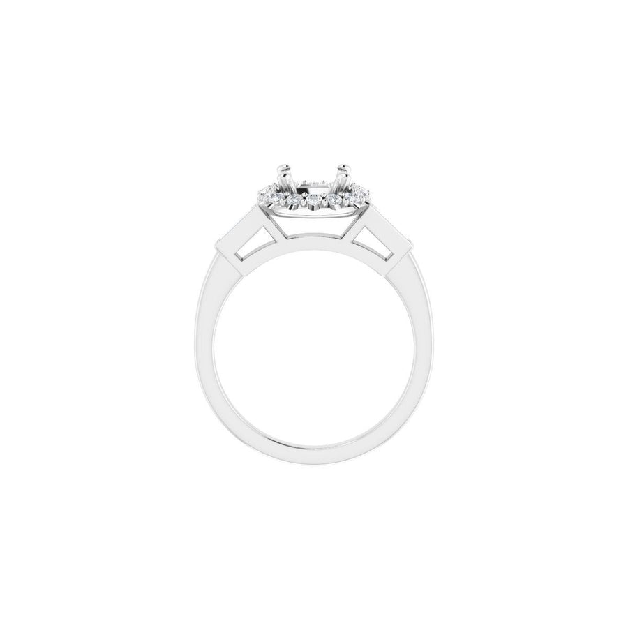 Cushion Halo-Style Engagement Ring Semi-Mount - gallery - Series 122884