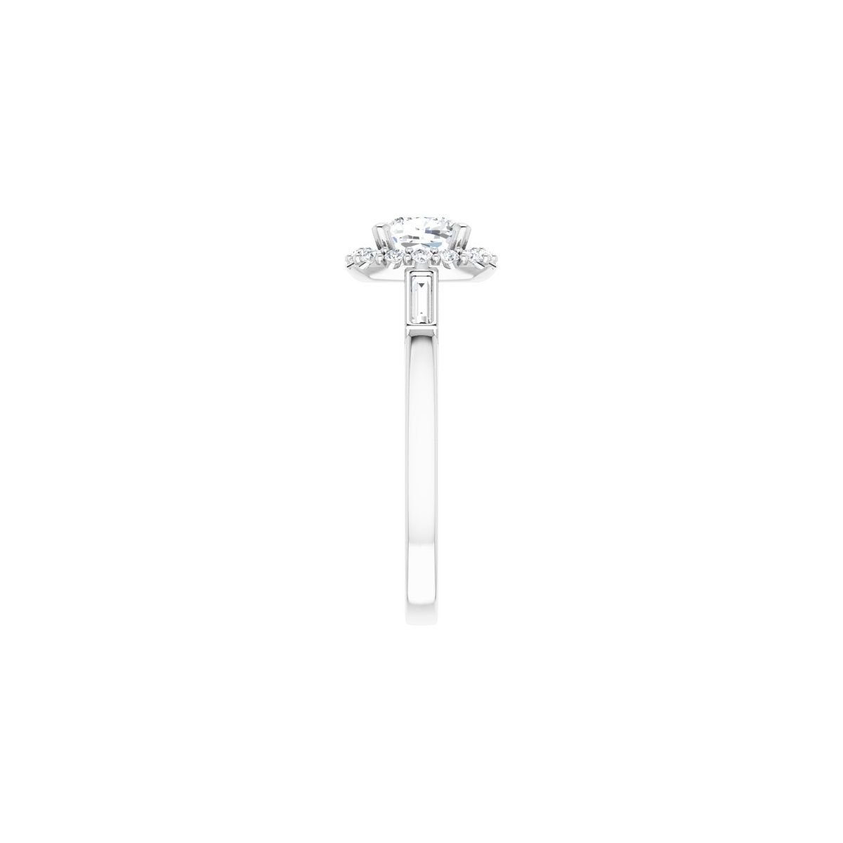 Cushion Halo-Style Engagement Ring Semi-Mount - gallery - Series 122884
