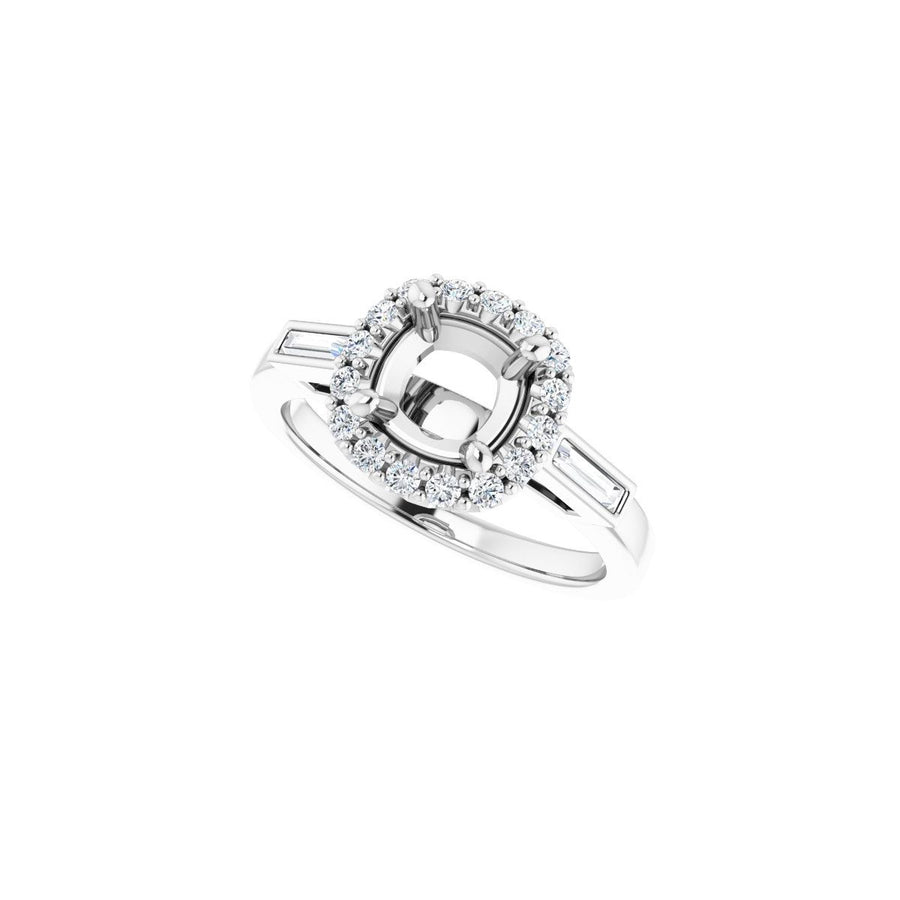 Cushion Halo-Style Engagement Ring Semi-Mount - gallery - Series 122884