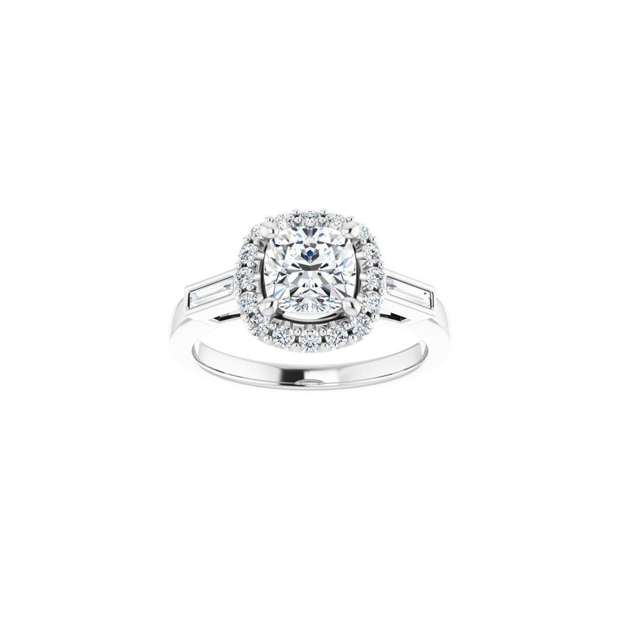Cushion Halo-Style Engagement Ring Semi-Mount - gallery - Series 122884