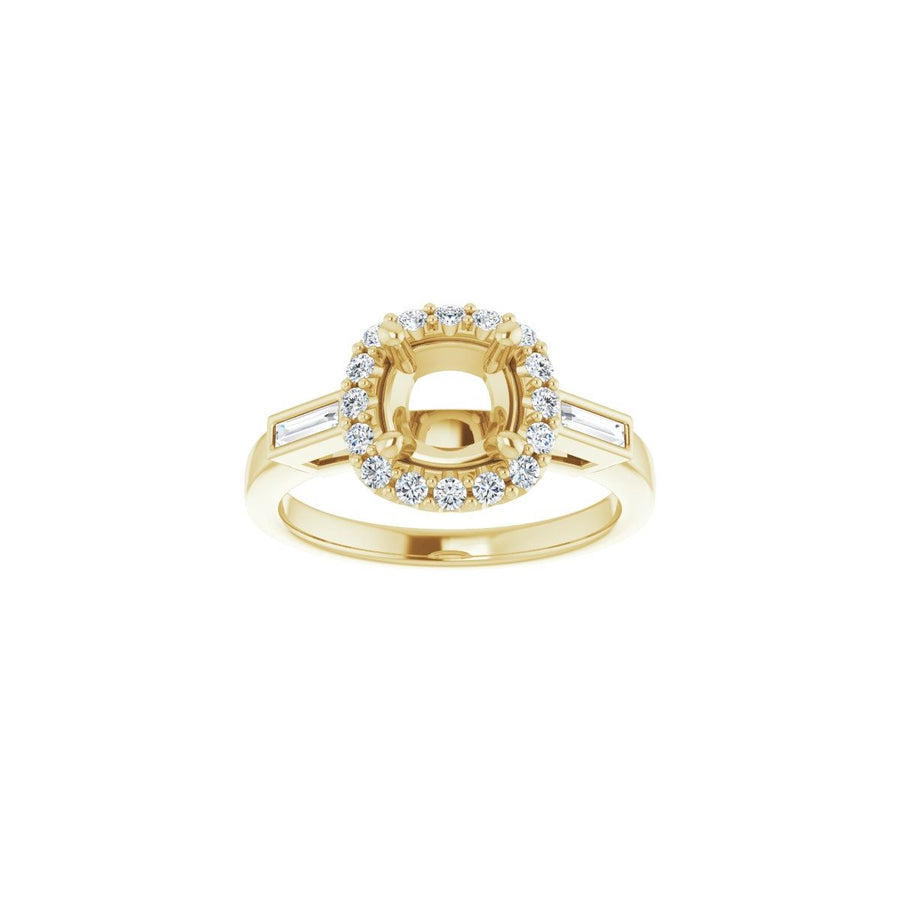 Cushion Halo-Style Engagement Ring Semi-Mount - gallery - Series 122884