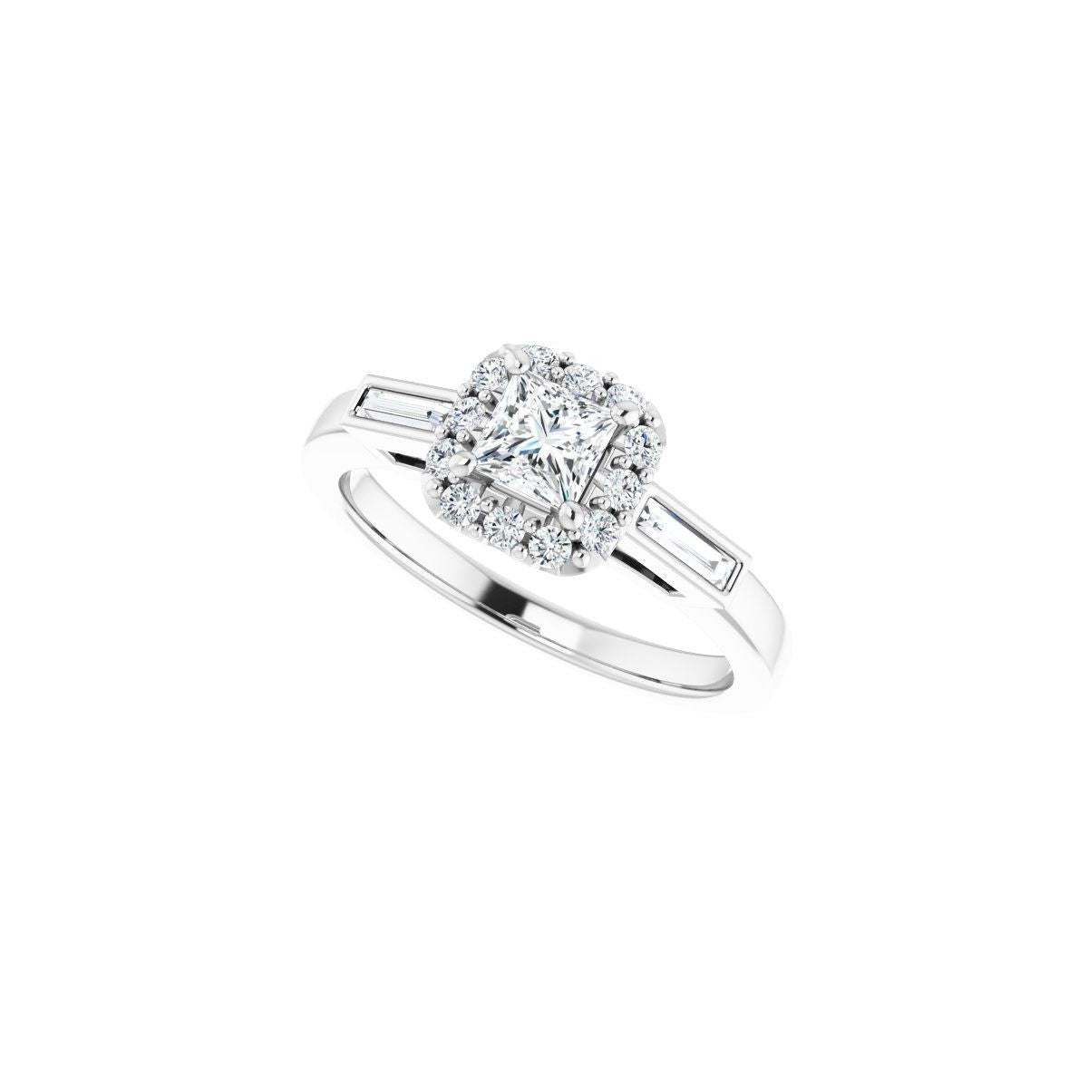 Square Halo-Style Engagement Ring Semi-Mount - gallery - Series 122884
