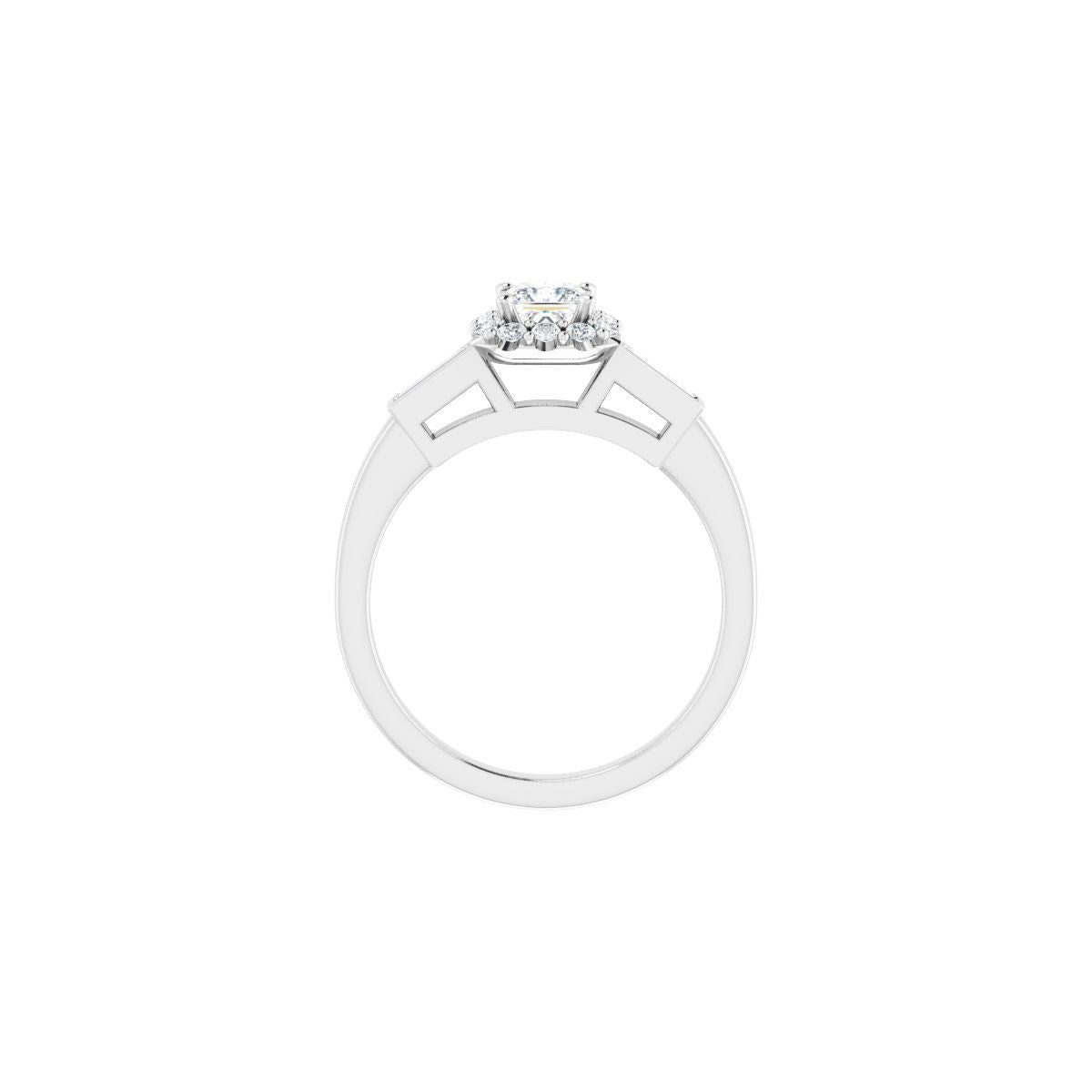 Square Halo-Style Engagement Ring Semi-Mount - gallery - Series 122884