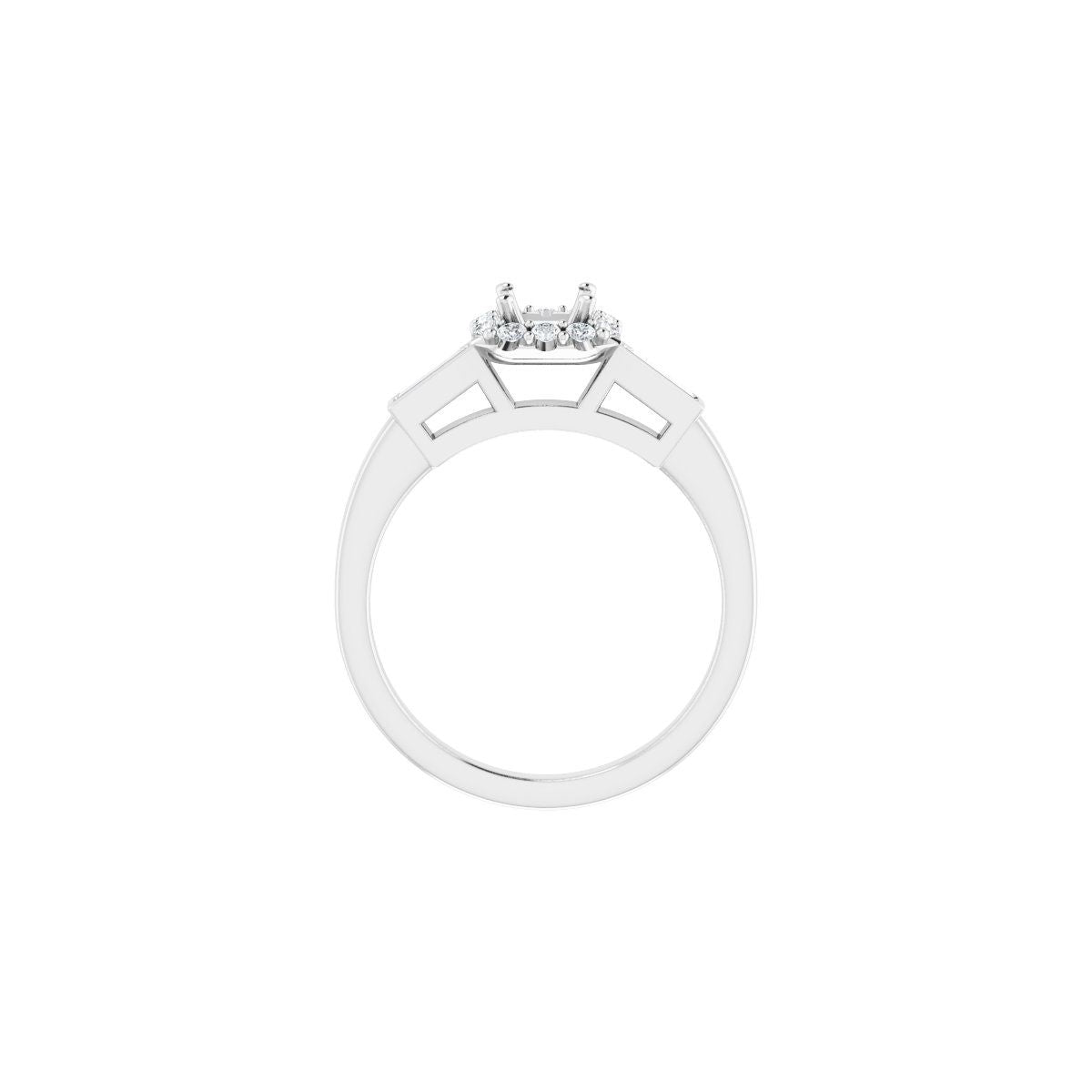 Square Halo-Style Engagement Ring Semi-Mount - gallery - Series 122884