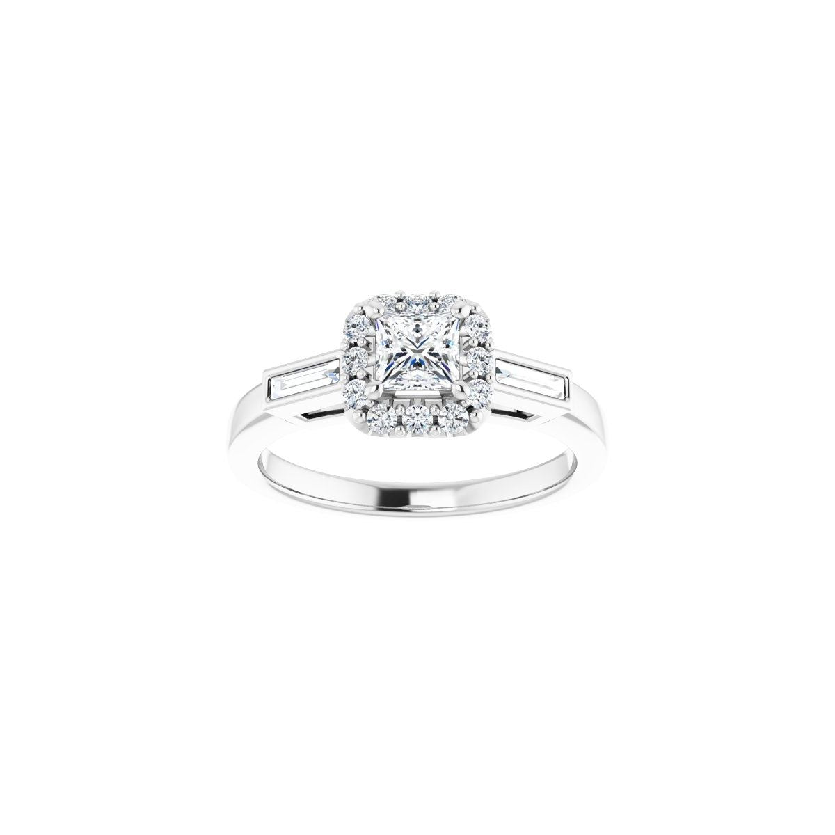 Square Halo-Style Engagement Ring Semi-Mount - gallery - Series 122884