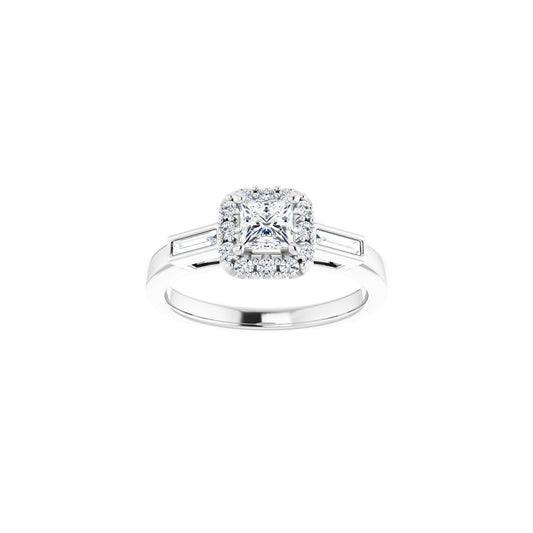 Square Halo-Style Engagement Ring Semi-Mount - gallery - Series 122884