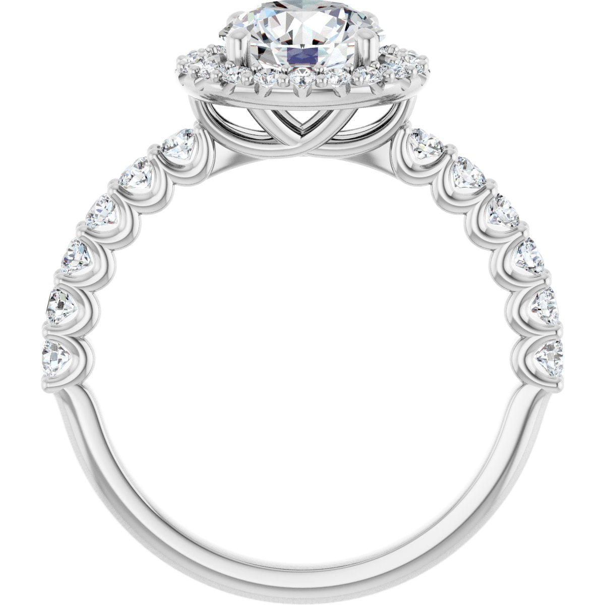 Round Halo-Style Engagement Ring Semi-Mount - gallery - Series 123562