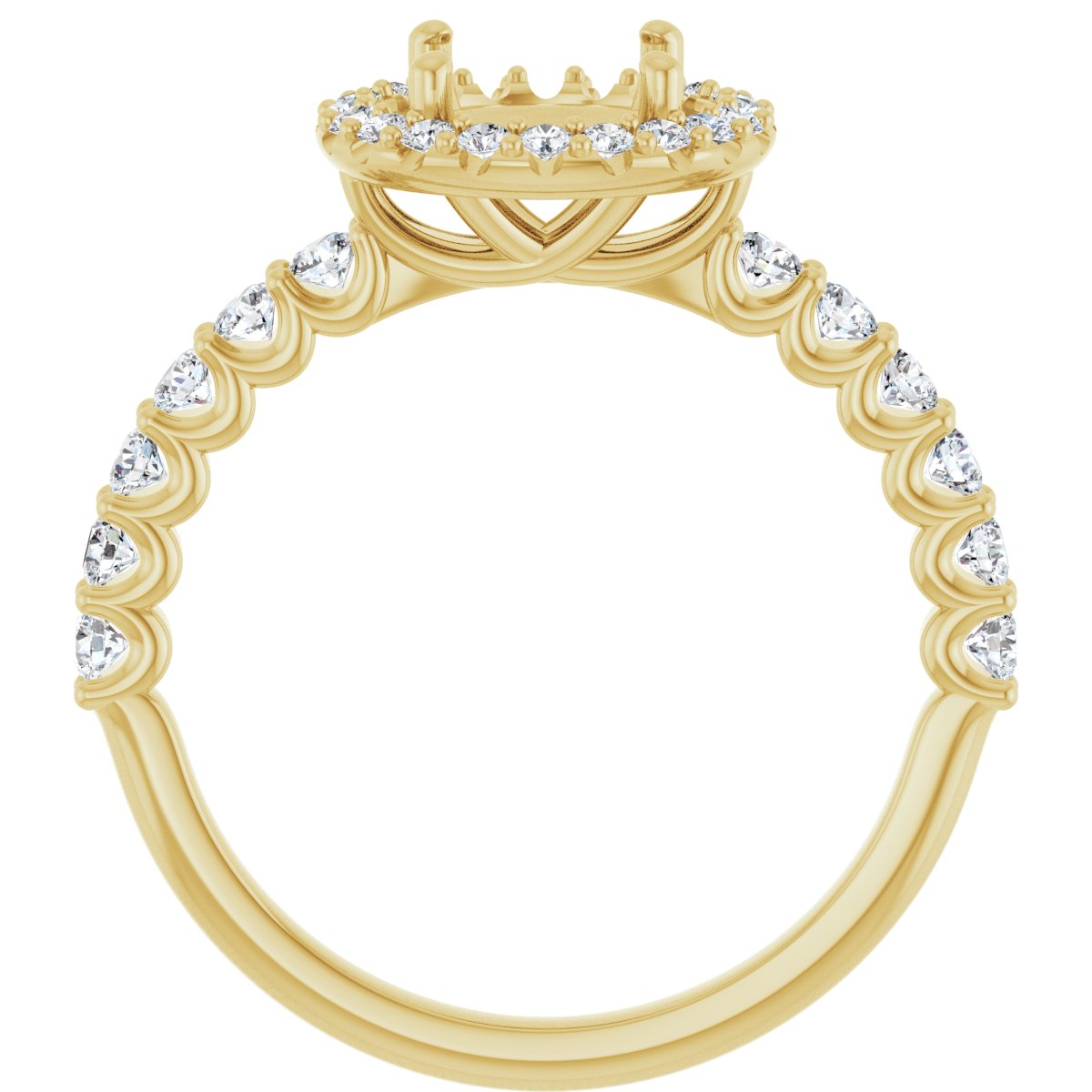 Round Halo-Style Engagement Ring Semi-Mount - gallery - Series 123562