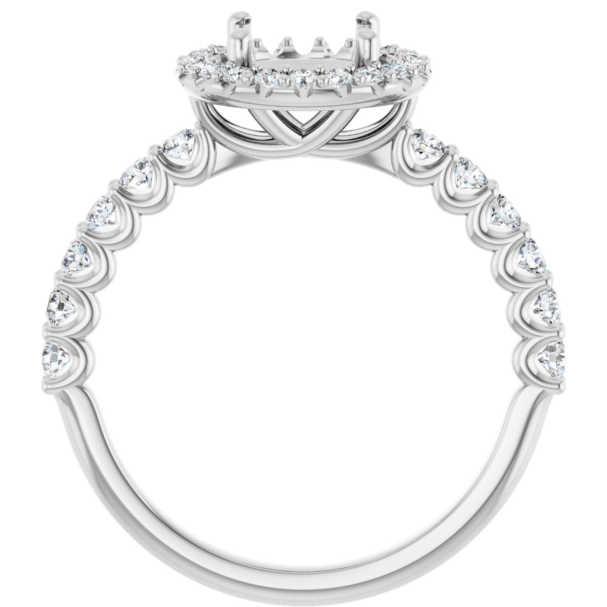 Round Halo-Style Engagement Ring Semi-Mount - gallery - Series 123562