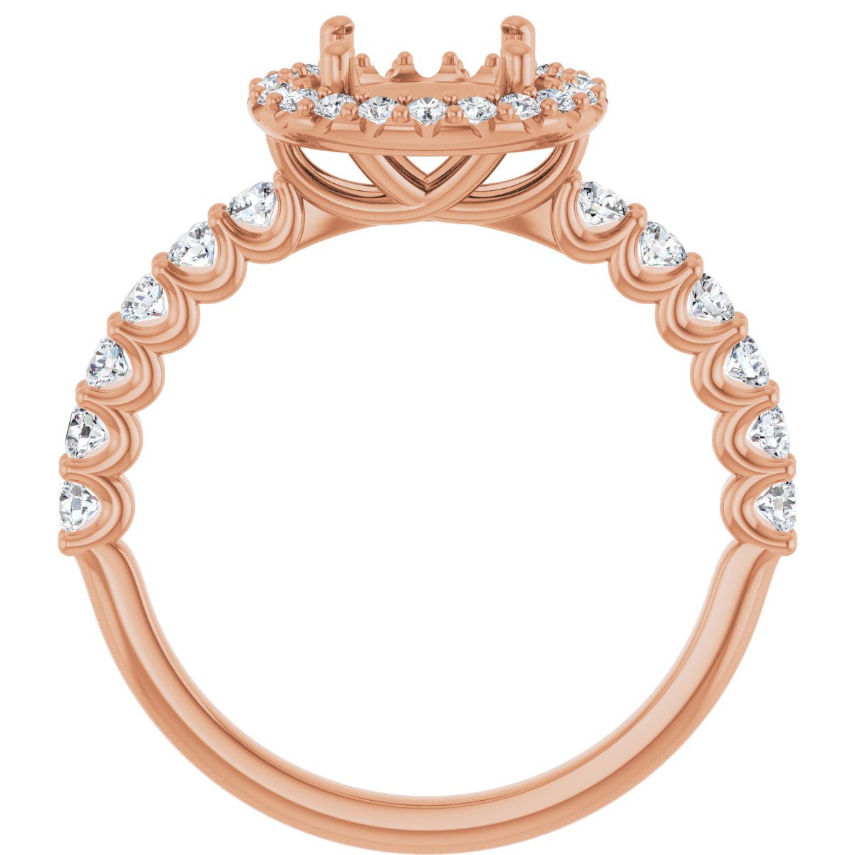 Round Halo-Style Engagement Ring Semi-Mount - gallery - Series 123562