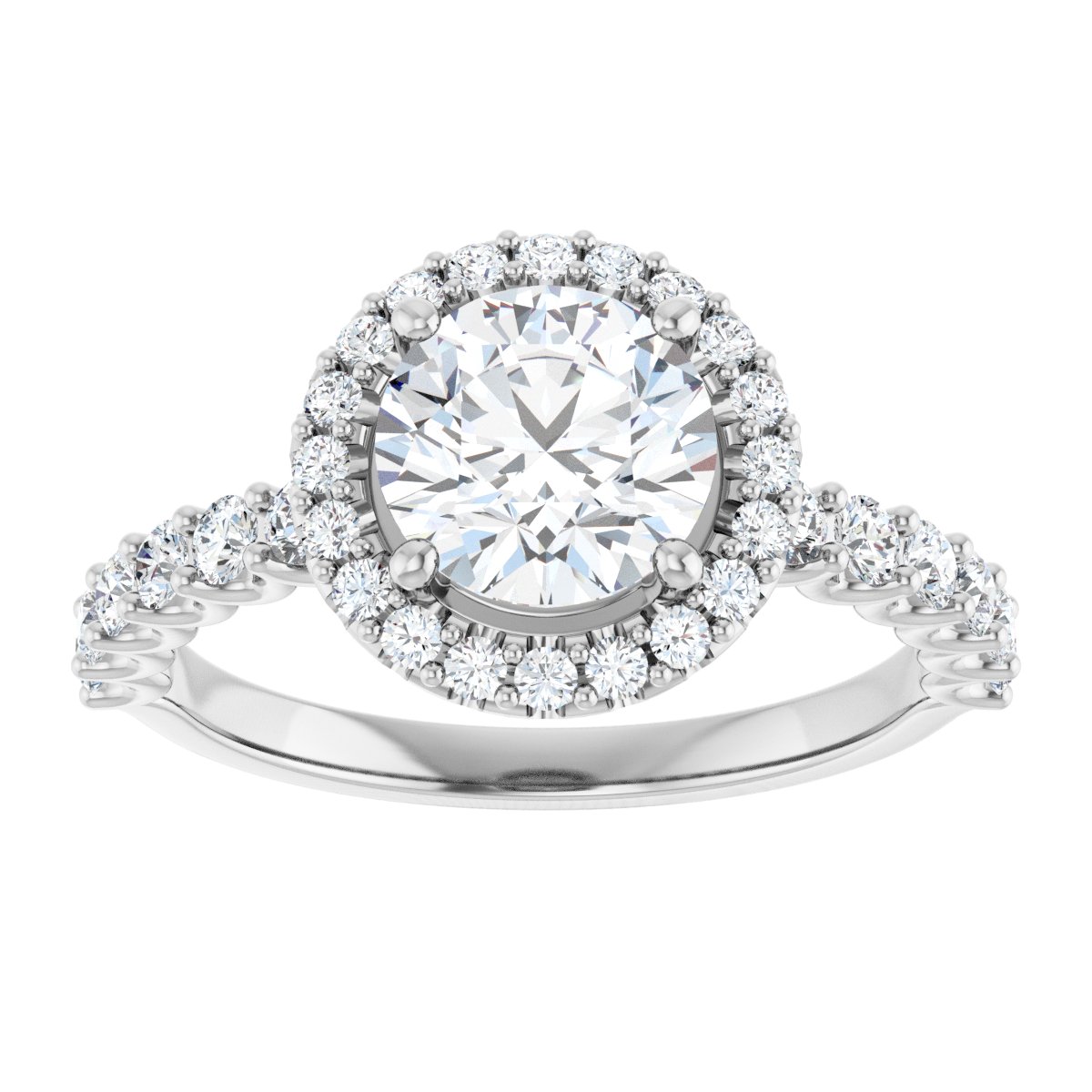 Round Halo-Style Engagement Ring Semi-Mount - gallery - Series 123562