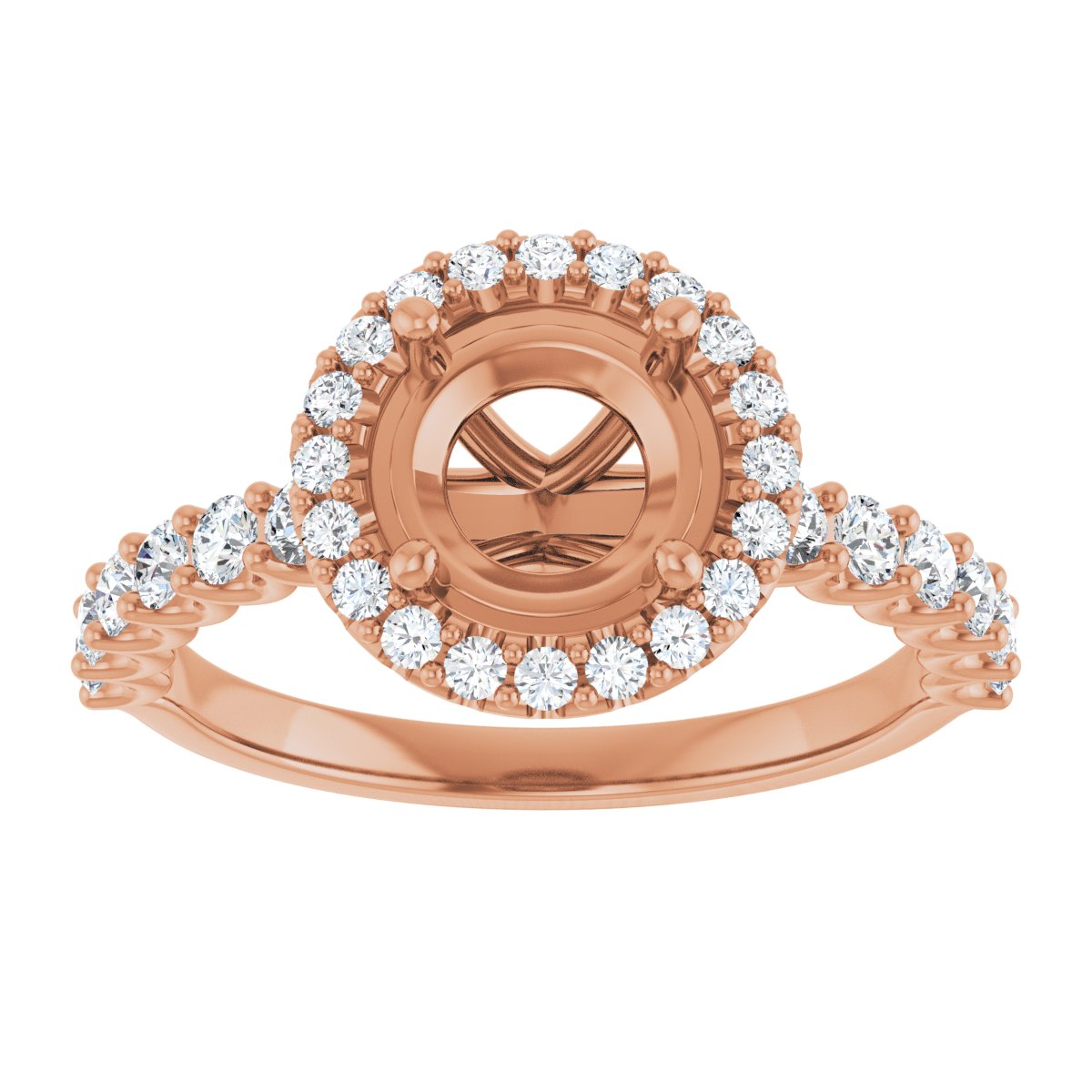 Round Halo-Style Engagement Ring Semi-Mount - gallery - Series 123562