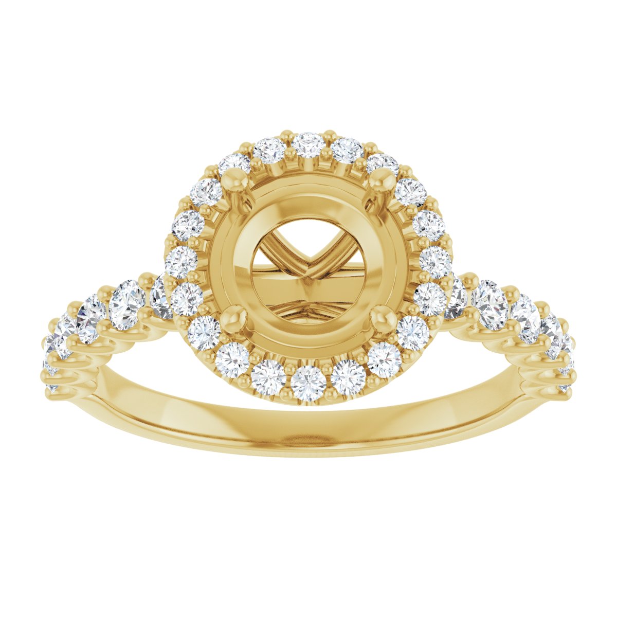 Round Halo-Style Engagement Ring Semi-Mount - gallery - Series 123562