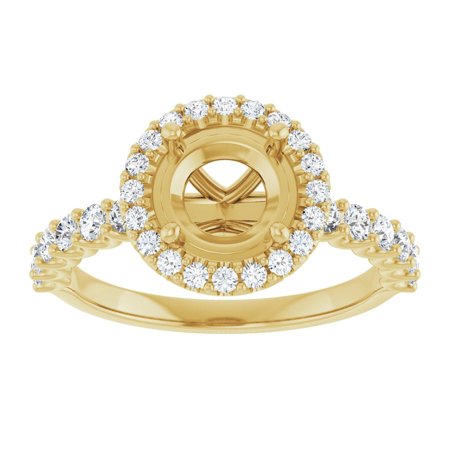 Round Halo-Style Engagement Ring Semi-Mount - gallery - Series 123562