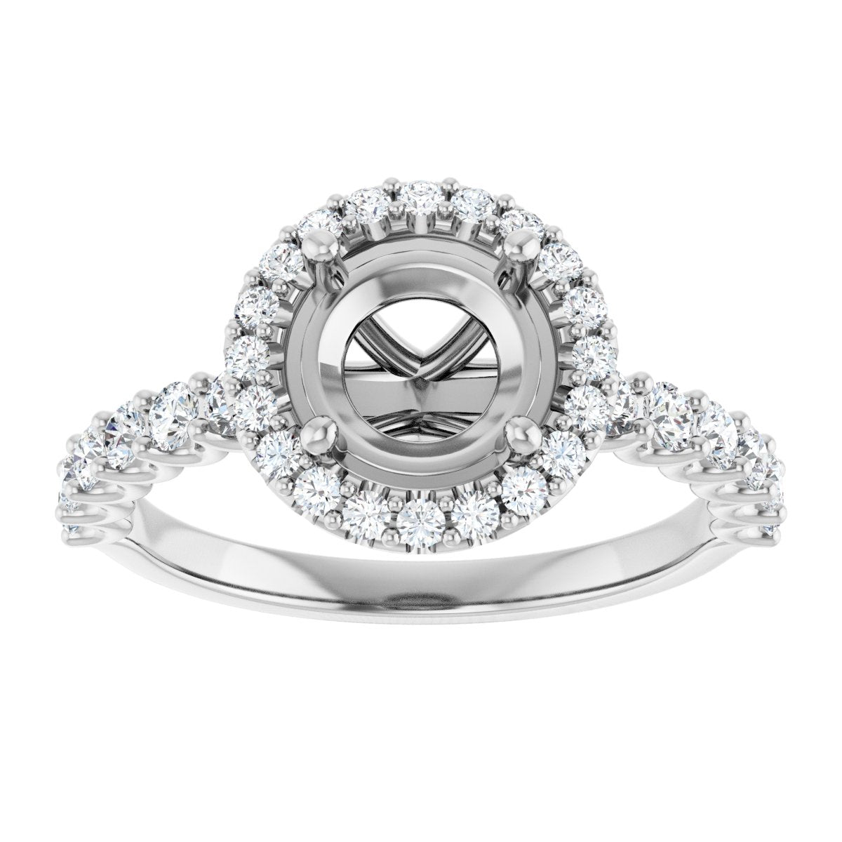 Round Halo-Style Engagement Ring Semi-Mount - gallery - Series 123562