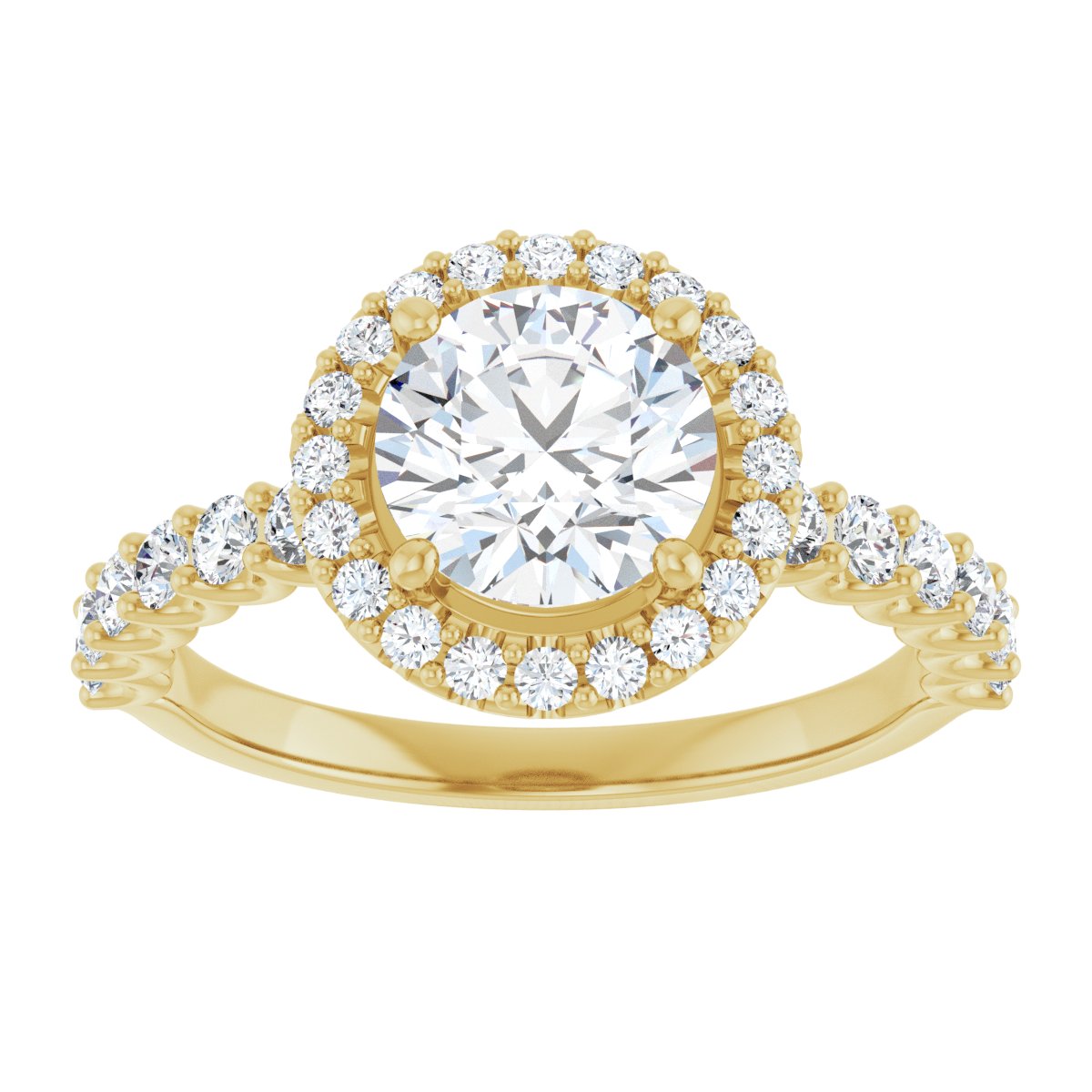Round Halo-Style Engagement Ring Semi-Mount - gallery - Series 123562