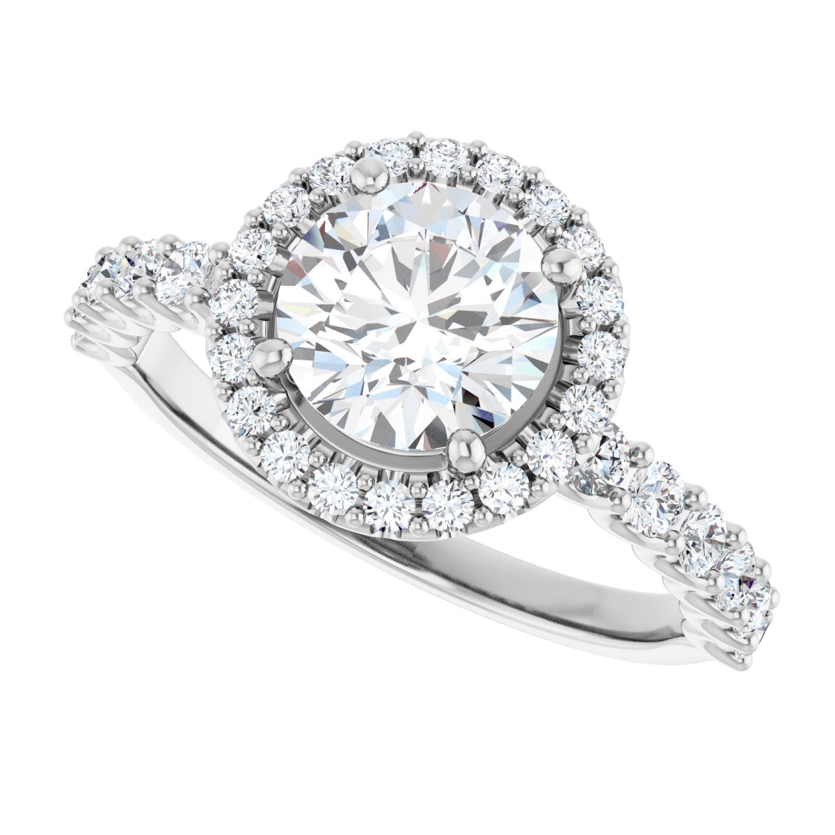 Round Halo-Style Engagement Ring Semi-Mount - gallery - Series 123562