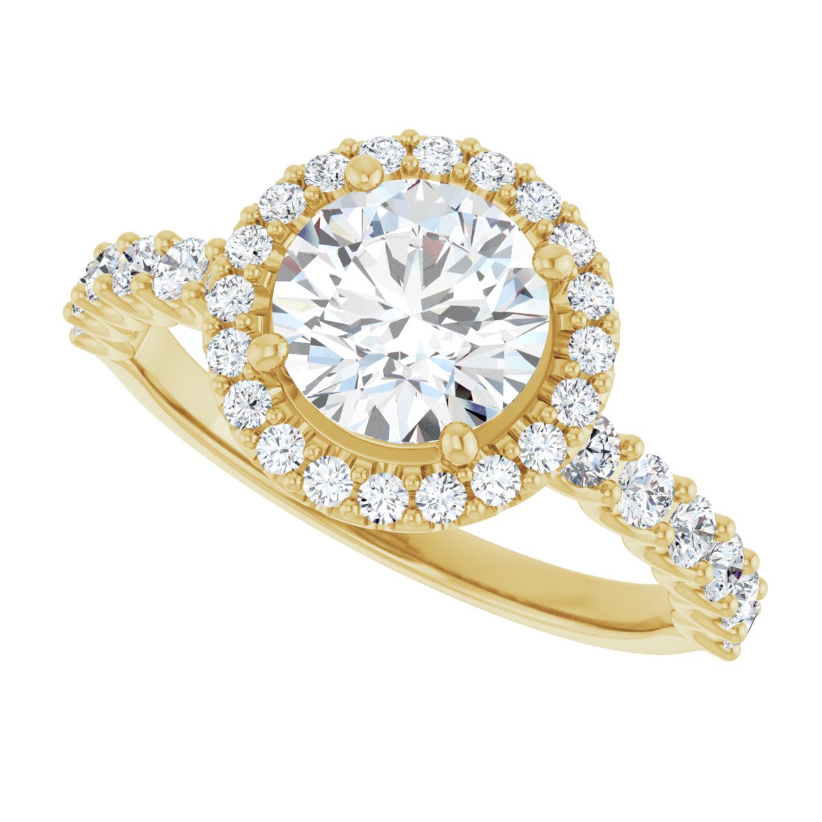 Round Halo-Style Engagement Ring Semi-Mount - gallery - Series 123562