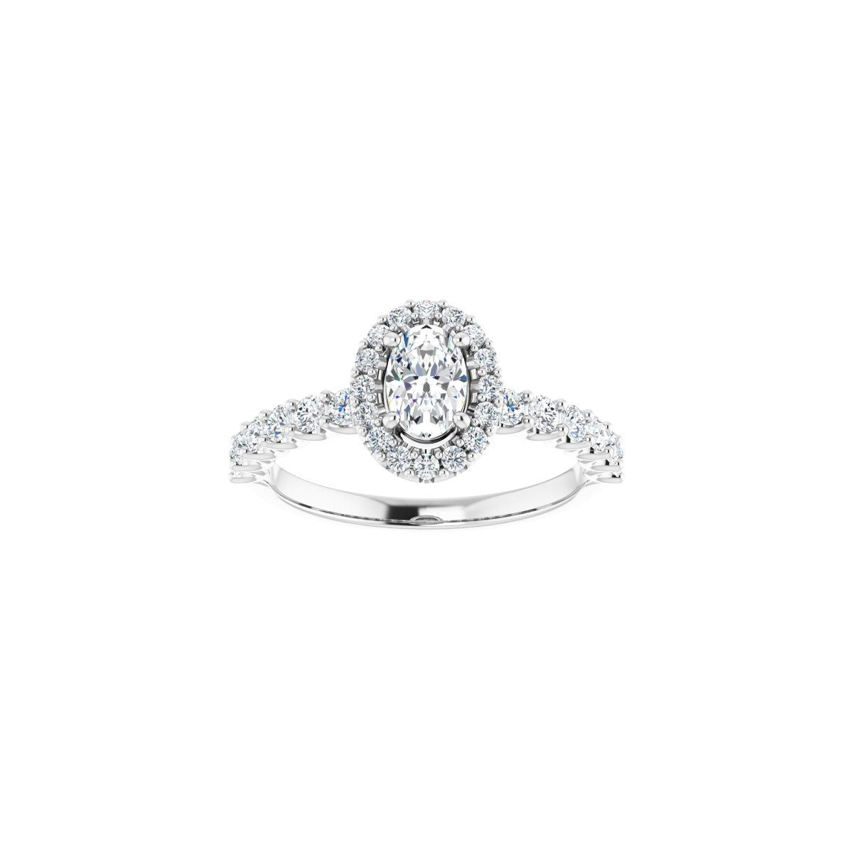 Oval Halo-Style Engagement Ring Semi-Mount - gallery - Series 123562