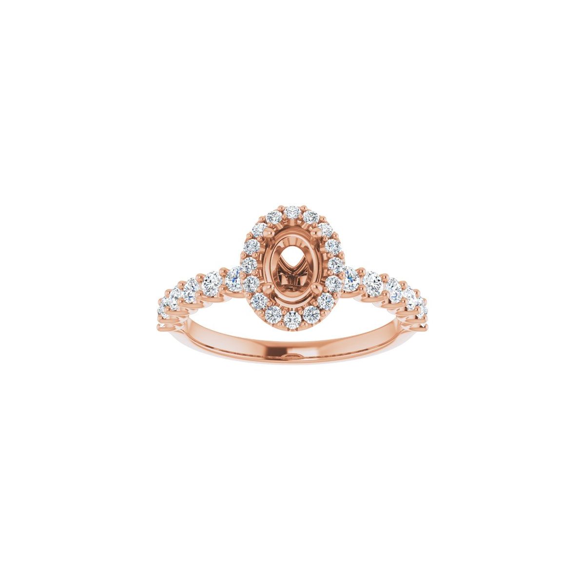 Oval Halo-Style Engagement Ring Semi-Mount - gallery - Series 123562