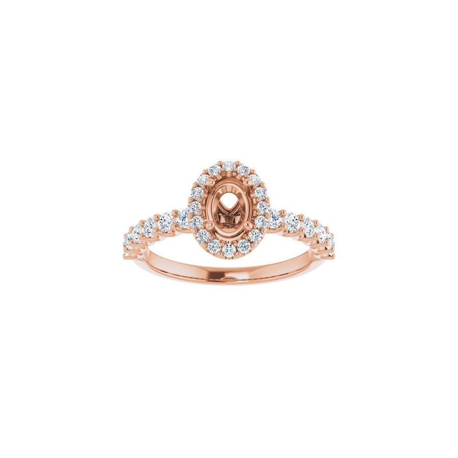 Oval Halo-Style Engagement Ring Semi-Mount - gallery - Series 123562