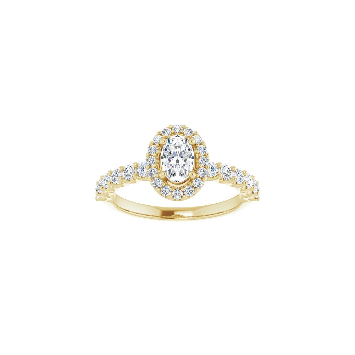 Oval Halo-Style Engagement Ring Semi-Mount - gallery - Series 123562